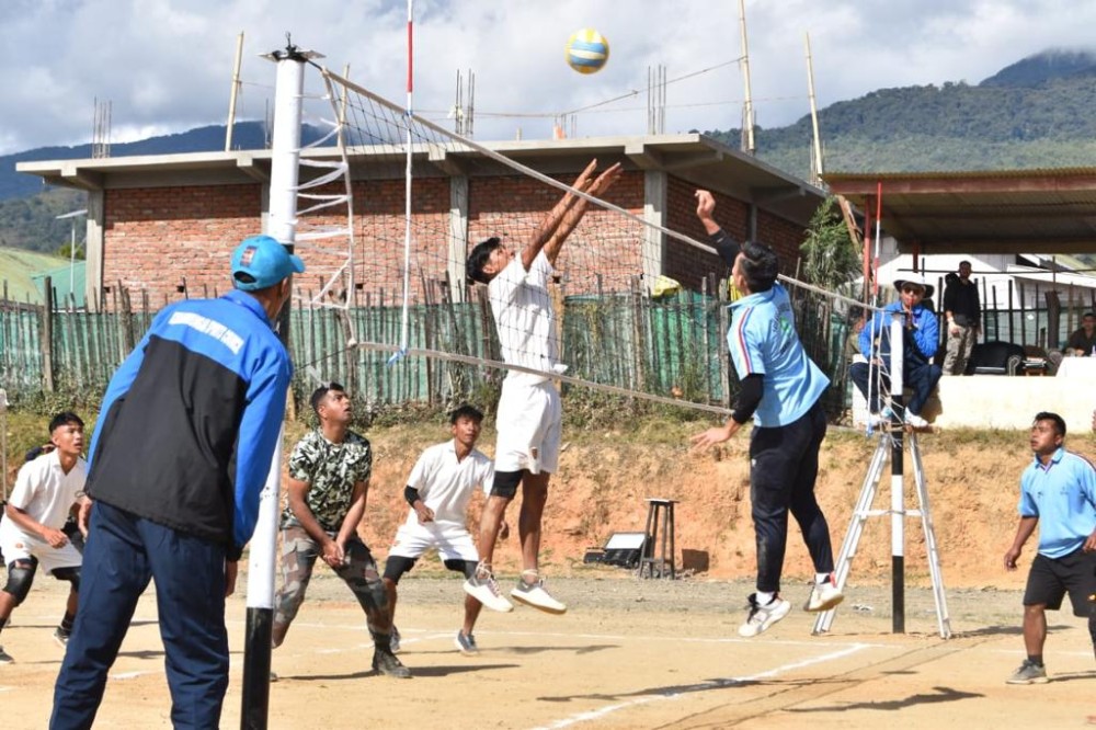A match in progress at the Yanthong Volleyball Cup which began on December 13.